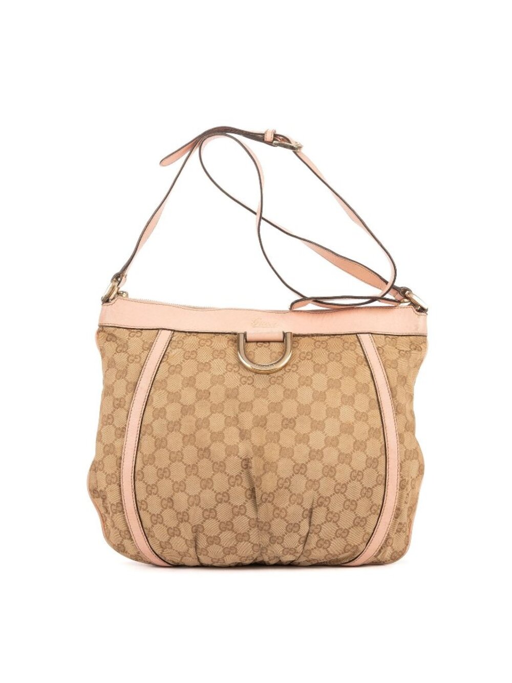 Gucci Abbey D-Sling Pink Beige Monogram Canvas Handbag